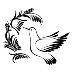 decorative silhouette hummingbird in flight