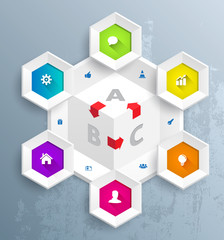 Hexagons template for business concept template