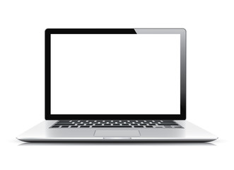 Modern realistic and detailed laptop isolated on white