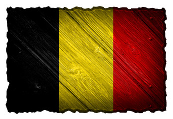 Belgium Flag painted on wood tag