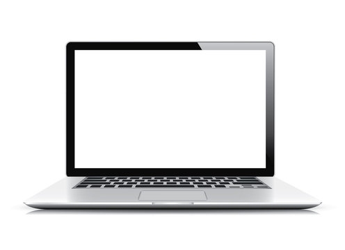 Modern realistic and detailed laptop isolated on white