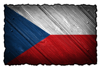 Czech republic flag on wooden tag
