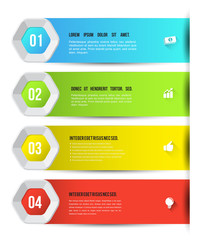 Hexagons options template for business concept template