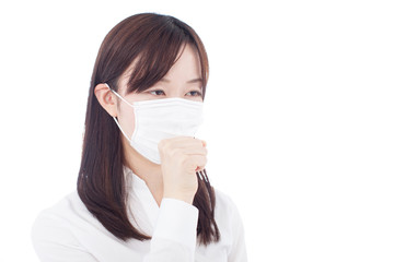 咳をする女性