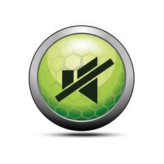 Mute sound icon illustration green vector