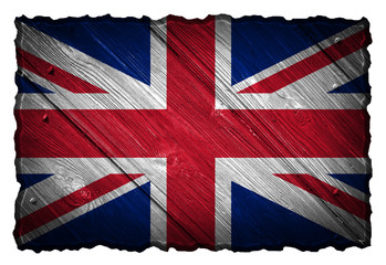United Kingdom Flag painted on wood tag