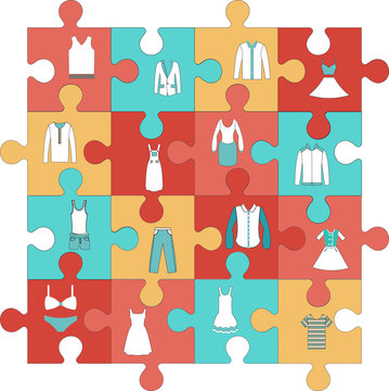 Shape puzzle Flat Icon