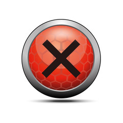 Delete cross icon illustration red vector