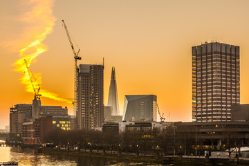 London Skylines at dusk England UK