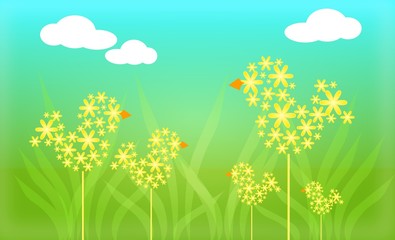 Obraz premium Floral birds on background