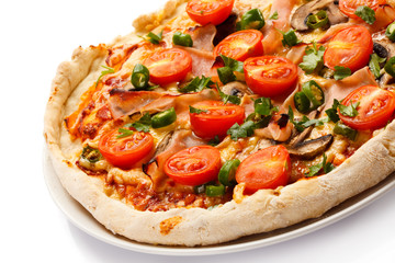 Pizza on white background