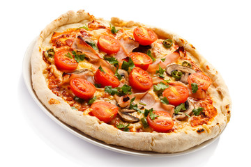 Pizza on white background