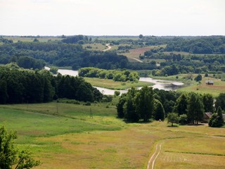 Lithuanian historic capital Kernave with mounds