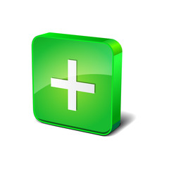 Positive 3d Rounded Corner Green Vector Icon Button