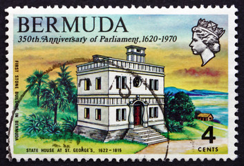 Postage stamp Bermuda 1970 State House, St. George's