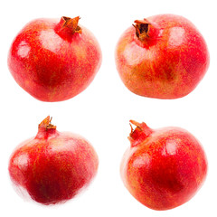 Pomegranate On White Background, Set, Collage