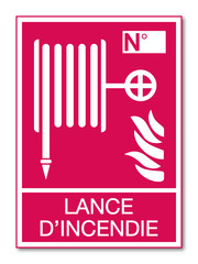 Panneau lance d'incendie.