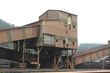 Fototapeta na wymiar tape covered for transport of coal from the mine