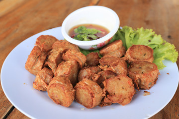 deep fried crab meat roll cake