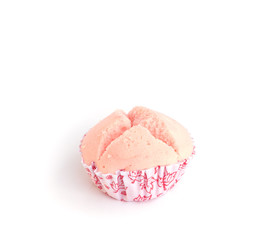 Thai steamed cup cake isolated on white background