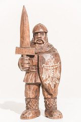Ancient german-poland warrior/knight ready for battle, isolated