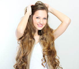 Obraz premium Fashion woman portrait. Female young model.