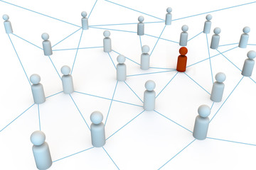 group of people in a network or hub