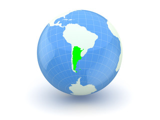 Globe. 3d. Argentina.