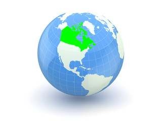 Globe. 3d. Canada.