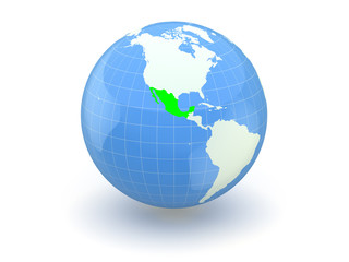 Globe. 3d. Mexico.
