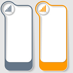 set of two vector text boxes with chart