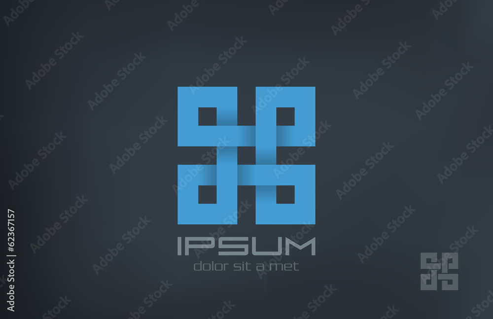 Poster square abstract rebus vector logo design. infinity loop