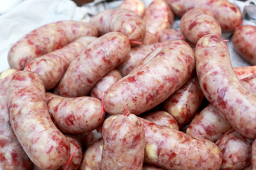 BBQ sausages in the market