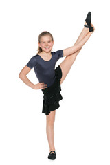 Smiling young girl dancing