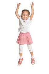 Little girl in a pink dress