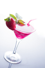 Strawberry cocktail with mint