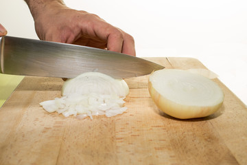 Fototapeta na wymiar cutting onion