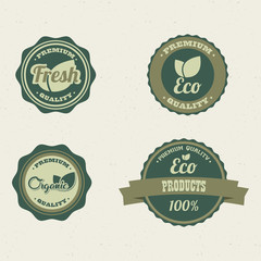 abstract eco planet labels on a white background