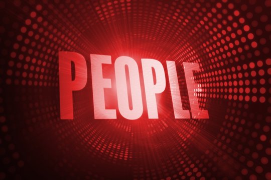 People against red pixel spiral