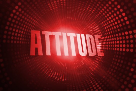 Attitude against red pixel spiral