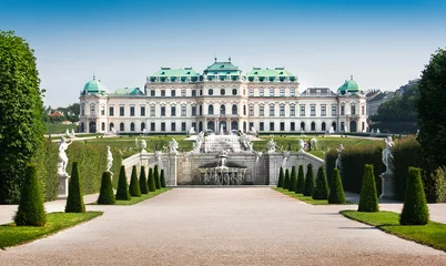 Papier Peint photo Lavable Vienne Célèbre Schloss Belvedere à Vienne, Autriche