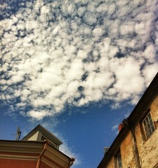 clouds in the sky above old town of Tallinn, Estonia