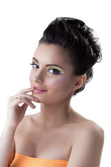 Shot of beautiful young woman with colorful makeup