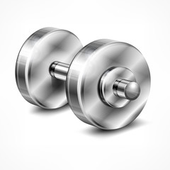 Fototapeta na wymiar Dumbbell, fitness and healthy lifestyle concept on white,