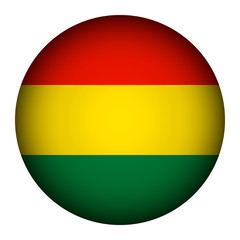 Naklejka premium Bolivia flag button.