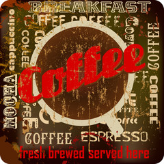 Fototapety  retro coffee advertisment sign,vector eps 10