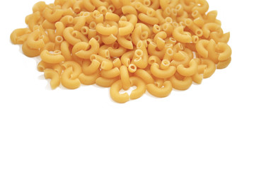 Dry Elbow Pasta Over White