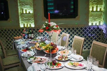 Table set for an event party