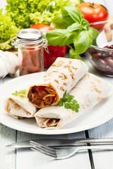 Mexican burritos on a plate