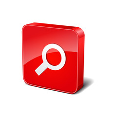 Search 3d Rounded Corner Red Vector Icon Button